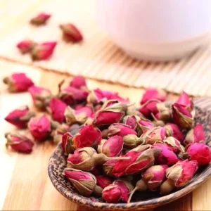 Organic Dried Rose Buds, Tea Grade, Bulk Packaging