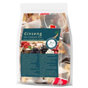 Organic Ginseng Ten Treasures Kidney Tea Chinese Natural Herbal Cleanse Detox Tea for Women & Men 6 Precious Ingredients