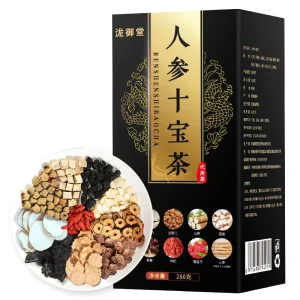 Organic Ginseng Ten Treasures Tea Natural Maca Energy Herbal Tea for Male Vitality Wellness Supplement