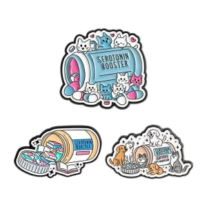 Personalized Medical Themed Brooches Pins Cute Cats Books Medicine Bottles Enamel Metal Cartoon Pins