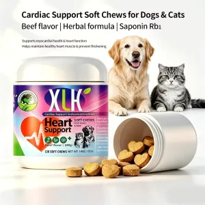 Pet Heart Health Supplement Ginsenoside Rb1 Astragalus Myocardial Support Cardiac Output Booster Tablets Soft Chews OEM