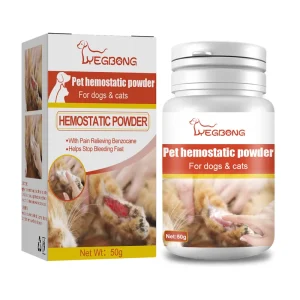 Pet Hemostatic Powder With Pain Relieving and Stopping Bleeding Fast Powder for Dogs and Cats