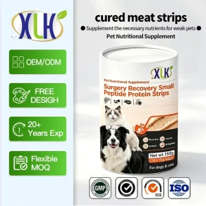 Pet Post Surgery Nourishing Peptide Meat Strips with Colostrum IgY IgG Immune Support Recovery Snacks OEM