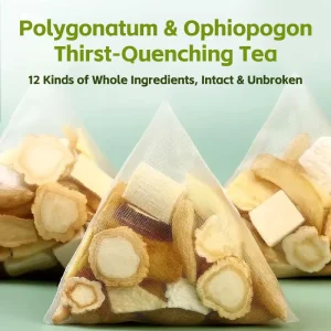Polygonatum & Ophiopogon Hydrating Herbal Tea Top Grade Tea Bags for Dry Mouth & Throat Relief Clear Heat Nourish Lung Wellness