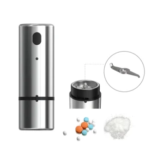 Portable Electric Stainless Steel Patent Pill Crusher Pulverizer Grinder Mill for Large Small Pills Tablets Vitamins