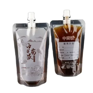 Potable Medicine Bag Eco Friendly 200ml Transparent Stand up Food Pouch With Spout Plastic Custom Juice Drink Pouch With Spout