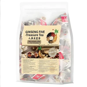 Premium Ginseng Five Treasure Tea Traditional Chinese Herbal Tea for Daily Energy and Wellness Support
