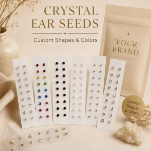 Private Label Colorful Ear Seeds Auricular Patch Kit for Wellness and Balance Acupressure Seeds for Home Use