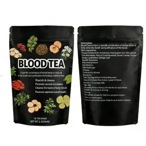 Private Label Fresh Custom Herbal Health Tea for Blood Vessels & Metabolism Support Toxin Removal Bagged Tea