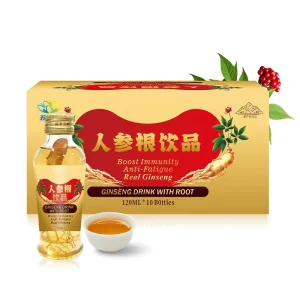 Private Label Ginseng Drink with Root 120ml Real Ginseng Root Energy Drink OEM ODM Manufacturer Healthy Beverage