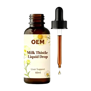 Private Label OEM Natural Silymarin Hangover Herbal Supplements for Liver Health Milk Thistle Extract Liquid Liver Cleanse