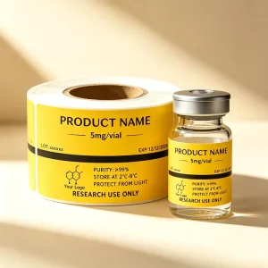 Professional Custom Adhesive PVC Vinyl Heat-Resistant Waterproof Peptide Stickers Barcode 2ml 3ml 5ml Vial Labels