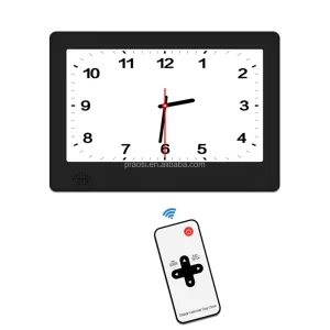 Pros 7″ Analogue Dementia Clock Digital Calendar Day Clock Photo Frame Auto DST Custom Alarms Medicine Reminders Remote Control