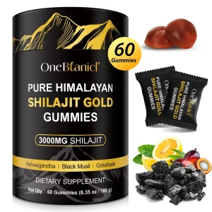 Pure Himalayan Shilajit Gummies 3000MG Shilajit Gold Gummies with Ashwagandha for Men and Women