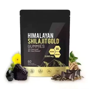 Pure Himalayan Shilajit Gummies Ashwagandha Fulvic Acid Supplement 60pcs Energy Focus Immune Support No Sugar Gummies