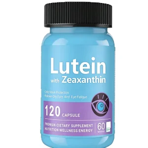 Puris Natural Eye Care Lutein with Zeaxanthin & Blueberry Softgel Capsule Supplement for Vision Clarity Retinal Protection