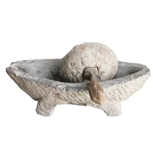 Reclaimed Antique Herbal Medicine Stone Mill