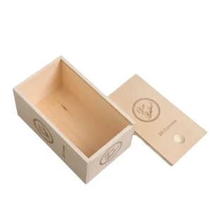 Rectangular Slide Top Solid Wood Cigar Box Portable Wooden Cigar Storage Case Custom Print Logo Tobacco Packaging Box for Gift