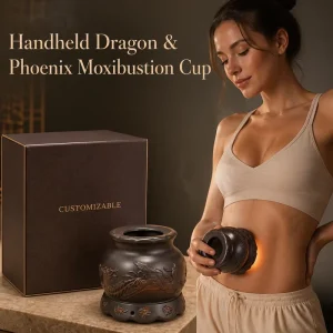 Red Bian Stone Dragon Phoenix Moxibustion Tool Natural Red Bian Stone Dragon Phoenix Moxibustion Set Bian Stone Moxibustion Massage Tool