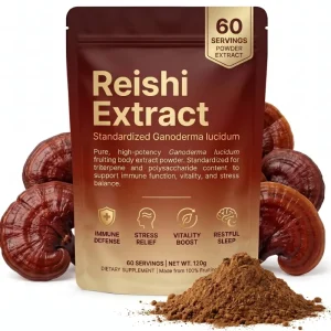 Reishi Mushroom Extract Powder Ganoderma Lucidum 30% Polysaccharides Triterpenes Adaptogenic Herb Supplement Raw Material