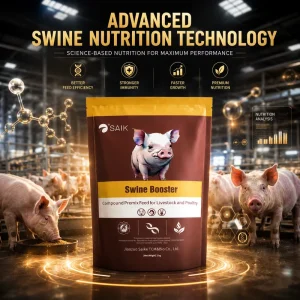SAIK Animal Feed Grade Swine Booster Pig Fattening Feed with Enzymes Amino Acids Vitamins Preservative for Healthy Growth Powder
