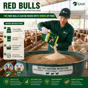 SAIK RED BULL Feed Grade Enzymes for Cattle Fattening & Healthy Growth Early Slaughter Use Henan Origin