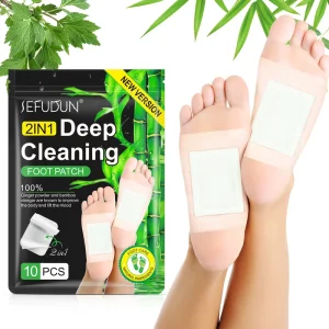 SEFUDUN 2 in 1Bamboo Charcoal Vinegar Powder Detox Foot Patch Foot Patch Detox Deep Cleaning Foot Detox Patches