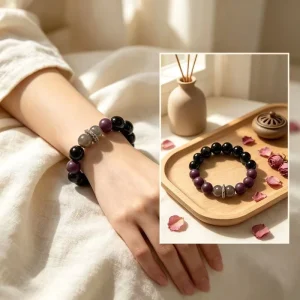 Scented Herbal Bracelet Agate Inlaid Bangle Hand Crafted Talisman for Daily Wellness and Spiritual Peace