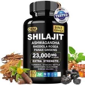 Shilajit Capsule All in 1 Immune Supplement with Sea Moss Ashwagandha Rhodiola Rosea Lion’s Mane Turmeric for Women & Men