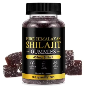 Shilajit Gold Gummies Pure Himalayan 400 mg Support Energy Immune Supplements for Men and Women