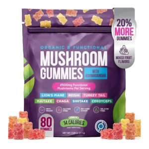 Shopify Dropship Brain Booster Supplement Lions Mane Mushroom Gummies With Reishi Shitake Ashwagandha Root Mushroom Gummies