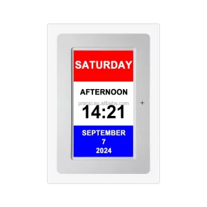 Smart Dementia Clock 7 Inch Digital Calendar Clocks Large Display Medical Reminders Alarm Clock Day Date Elderly Table Wall