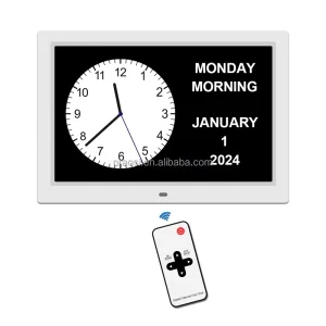 Smart Dementia Clock Analogue Digital Calendar Clock Elderly Medicine Reminders Custom Alarms Weather Temperature Humidity