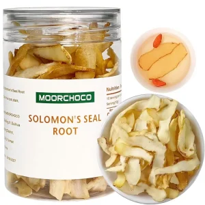 Solomon’s Seal Root Pure Natural Chinese Herbal Medicine Dried Sliced Polygonatum Odoratum 3.53oz 100g Jar Used for Making Soup