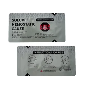 Soluble Hemostatic Gauze Portable Disposable Combat Hemostatic Gauze Bandage Scissors