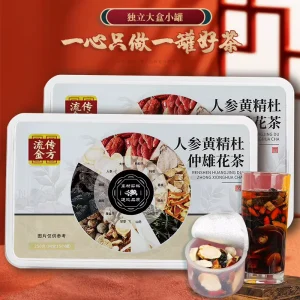 Spread Valuable Prescription Ginseng Sealwort Eucommia Staminate Flower Bagged Tea 250Gram 15 Small Canned Sugar Free Tea