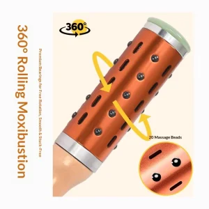 Stainless Steel Moxibustion Stick Universal Full-Body Massage Wand Portable Moxa Device Multi-Functional Acupoint Diagram Health