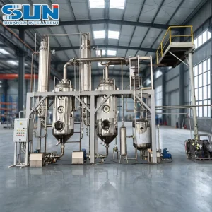 Stainless Steel Steam Vacuum Double Effect Falling Film Evaporator 800L Capacity for Ethanol Distillation