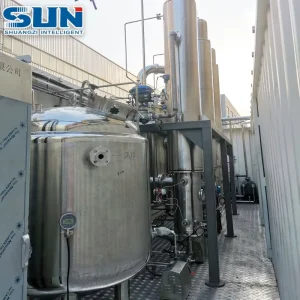 Stainless Steel Triple Effect Falling Film Evaporator with Steam Power Energy Saving for Starch Sugar