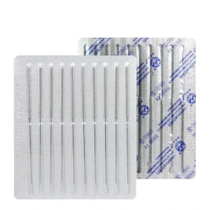 Sterile Stainless Steel Acupuncture Needles with Flat Handle, 100 Pieces/Box