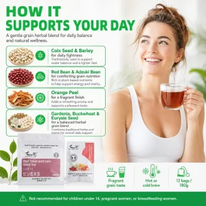 Strong Cereal Aroma Organic Blended Red Bean Coix Seed Tea High Nutrient Bagged Health Tea