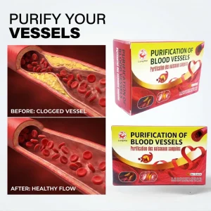 Strong Formula Blood Vessel Purification Tea 80g Box Natural Herbal Blend for Heart Health Blood Flow Support 10 Sachets