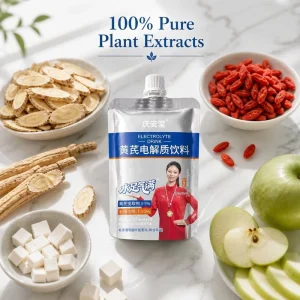 Sugar Free Astragalus Electrolyte Drink Apple Flavor Natural Herbal Supplement for Qi Nourishing Fatigue Relief and Hydration