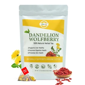 Support Skin Health Dandelion Goji Berry Organic Tea Hypotensive Slim Fit Detox Liver Clean Bulk Box Fresh Steamed