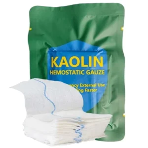 TCCC First Aid Hemostatic Gauze Kaolin Z-Fold Hemostatic Kaolin Gauze for Wound
