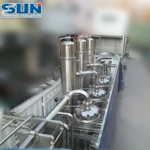 Three Effect Fish Protein Stainless Steel Steam Powered Energy Saving Vacuum Falling Film Evaporator