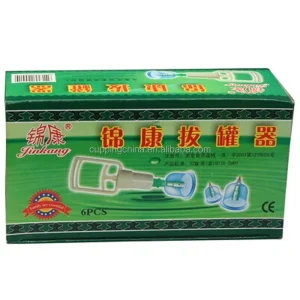 Traditional Chinese Basal Vacuum Cupping Therapy Set 6 Cups with Massage Therapy