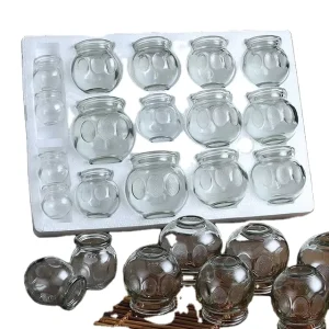 Traditional Chinese Glass Fire Cupping Set for Body Wellness and Relaxation Multiple Sizes Reusable Cupping Cups