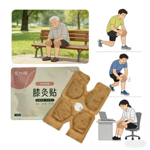 Traditional Chinese Herbal Eco-friendly Pink Knee Moxibustion Patch For Relieve Knee Discomfort Keep Legs