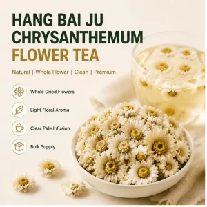 Traditional Chinese Herbal Remedy Eye Care Heat Clearing Premium Grade Dried Organic Flower Tea Hangzhou White Chrysanthemum